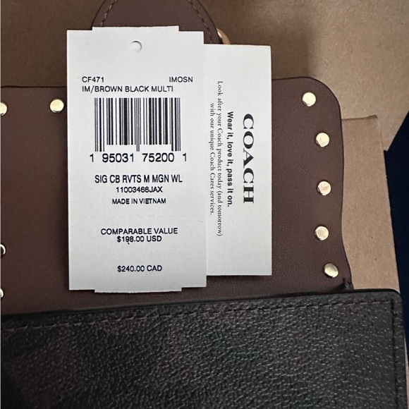 NWT Coach Signature Snap Wallet – Brown/Black Multi - Picture 8 of 8
